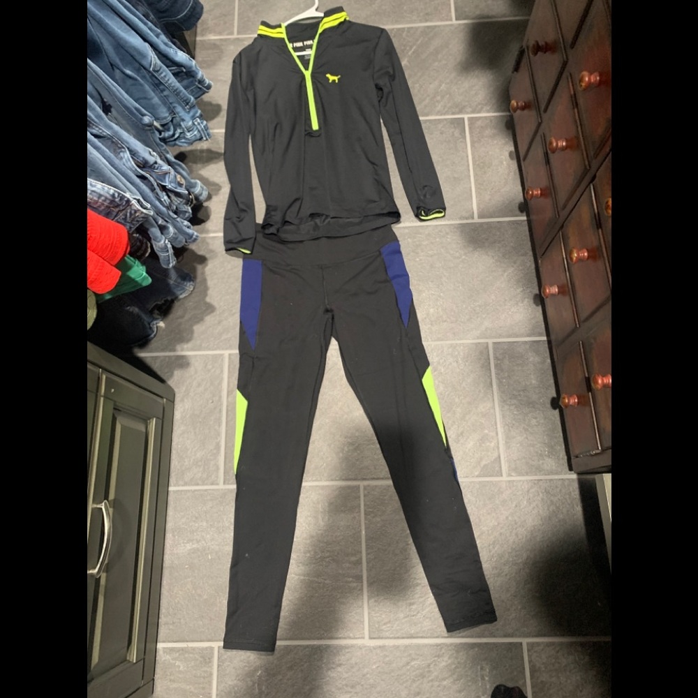 Victoria’s Secret Pink leggings and matching top